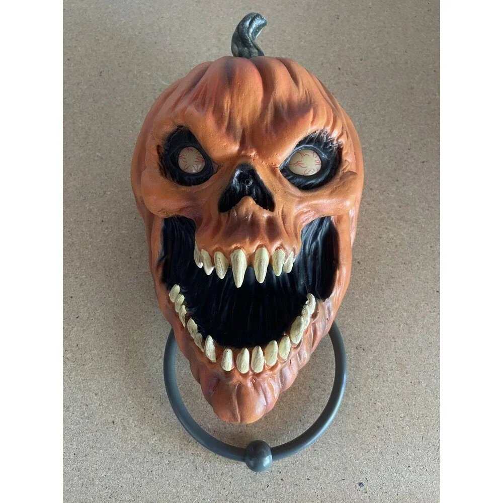 Spirit Halloween Talking Pumpkin Door Knocker Motion/Sound Activated Decoration